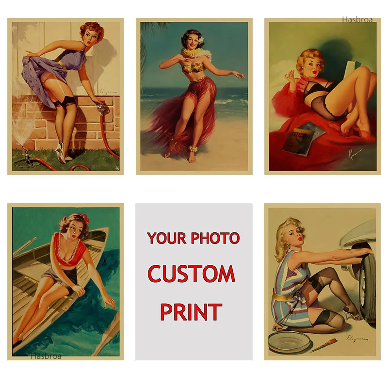 Настенное художественное изображение прикрепляющаяся реклама девушка