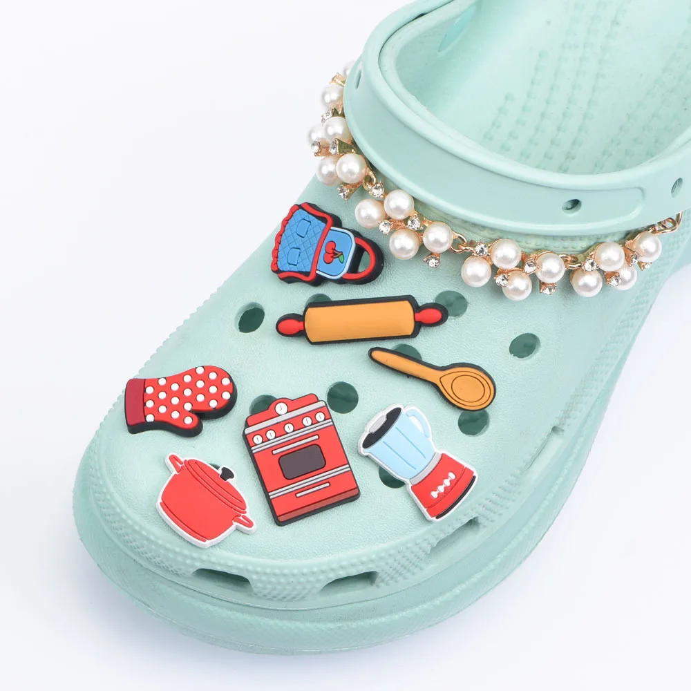 Hot Sale Kids Croc Shoes Charms Kitchen Tools Shoe Decoration Girl Cooking Bracelets Accessories Boy Birthday Gift