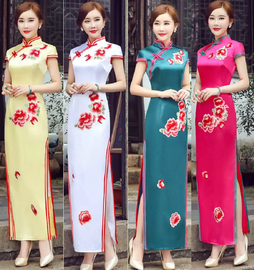 Свадебное вечернее платье Восточное женское платье-Ципао благородный