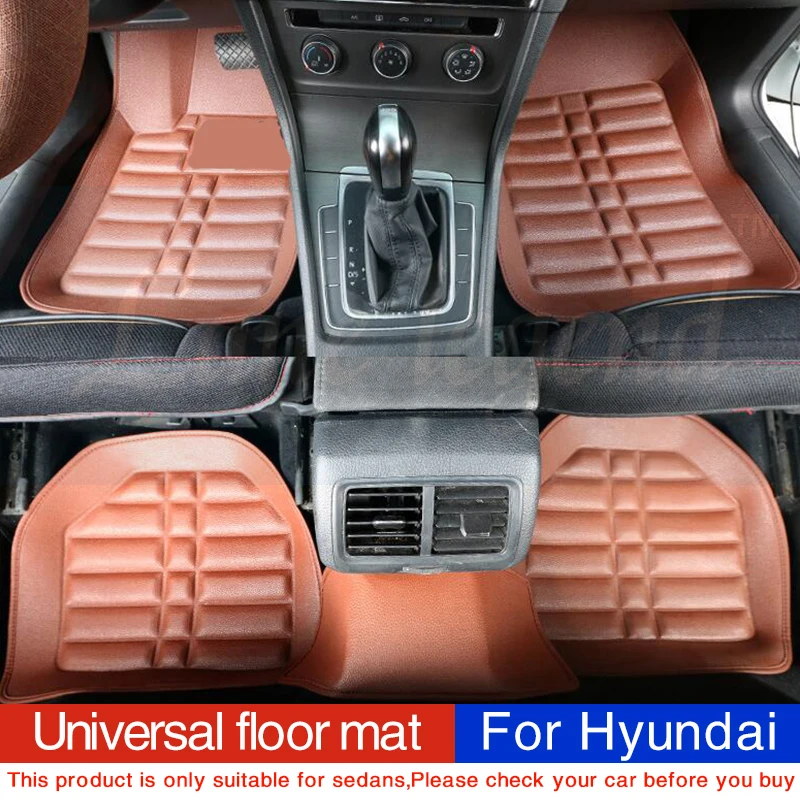 

Universal car floor mats for Hyundai solaris ix35 30 25 Elantra MISTRA GrandSantafe accent car styling Custom foot mat