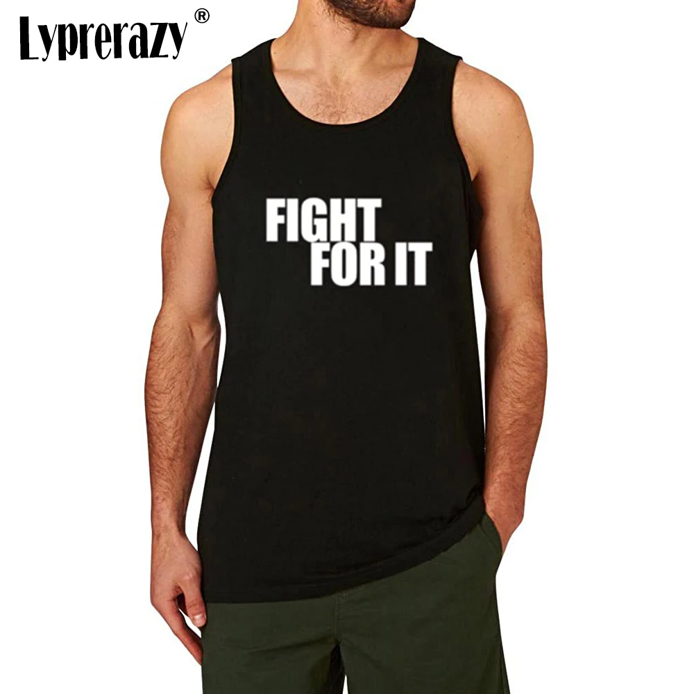 

Lyprerazy Men's Fight for It Workout Fitness Tank Tops Men Summer Cotton Letter Print Tank Top