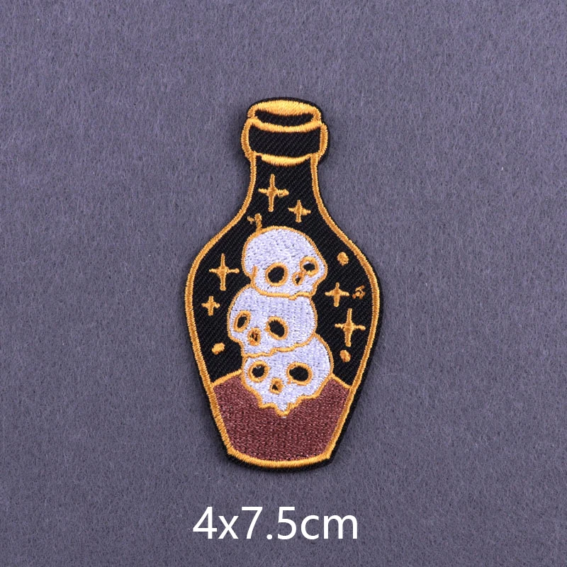 Наклейки в стиле панк с ядом виде бутылки черепом вышитые нашивки котом-убийцей