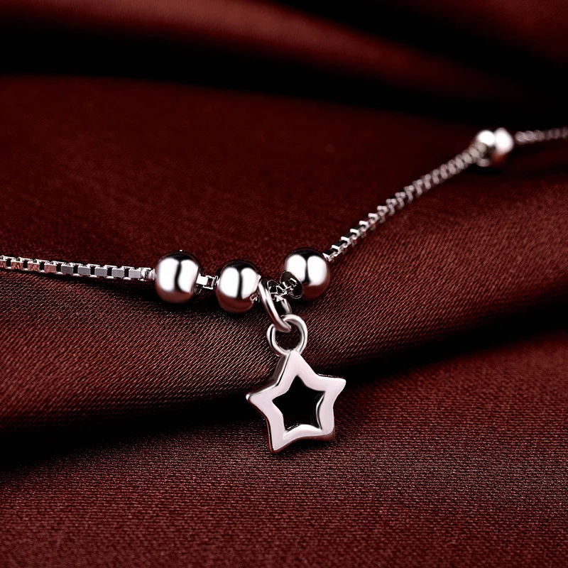 Серебро 925 браслет на ногу простой звездной лодыжки браслеты из нержавеющей