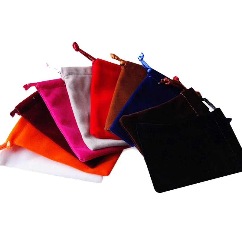 

Бархатная сумка для ювелирных изделий, 100 шт., карманная тянущаяся помада на шнурке, несколько размеров, свадебные подарочные пакеты для конфет с логотипом на заказ