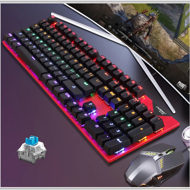 Клавиатура игровая Механическая Проводная с RGB/ Mix подсветкой 104 клавиши |