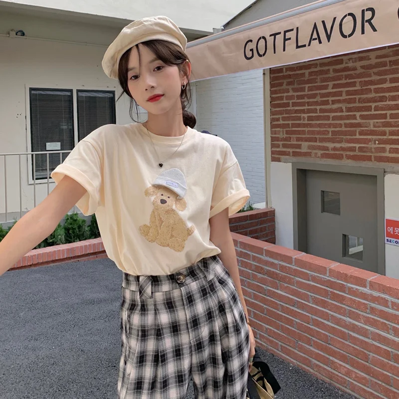 Белая футболка с коротким рукавом женский летний топ новинка 2021 модный Свободный