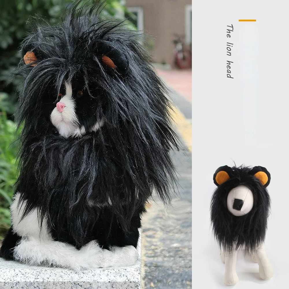 

Пушистый женский парик с львиной гривой, искусственный головной убор для домашних питомцев на Хэллоуин