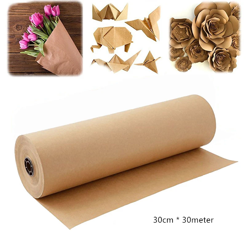 

30cm 30 Meters Brown Jumbo Kraft Paper Roll Ideal for Packing Wedding Gift Wrapping