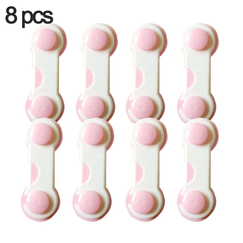 

3/8ps Baby Safety Protector Child Cabinet Locking Plastic Lock Protection of Children Locking From Doors Drawers Toilet Locks