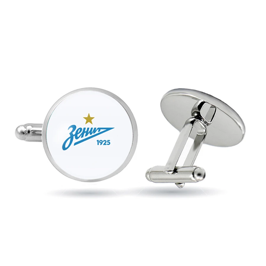 Запонки &quotЗенит&quot запонки для футбольного клуба из нержавеющей стали с