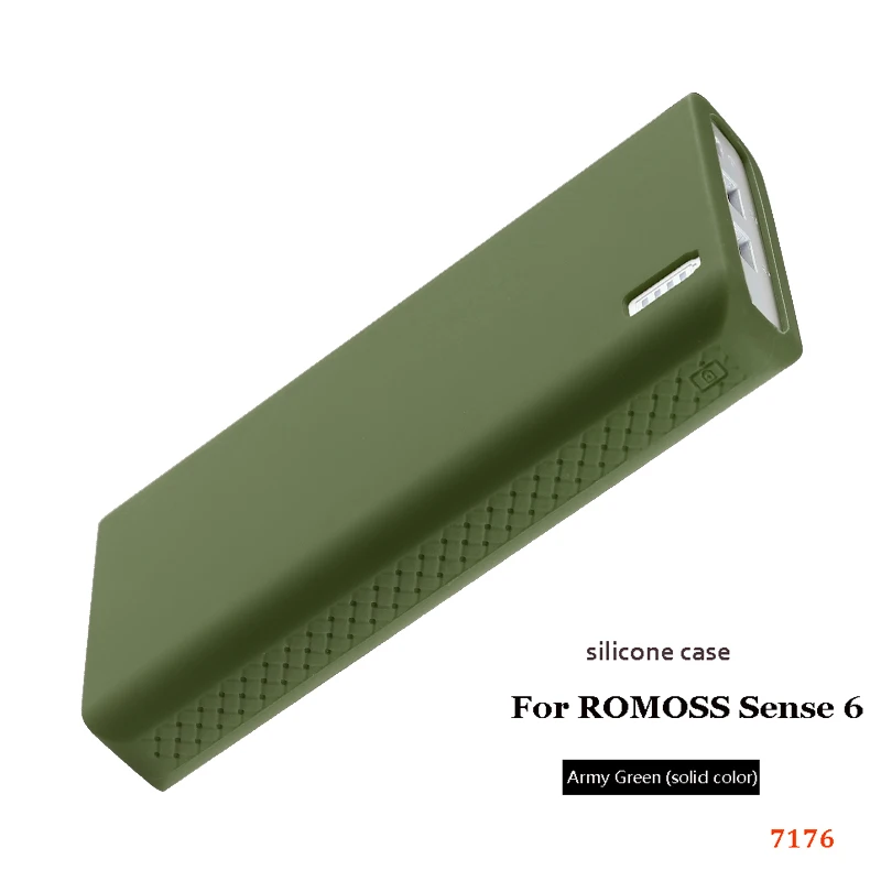 Силиконовый чехол Romoss sense 6 для мобильных телефонов, мягкий силиконовый Противоскользящий чехол Romoss sense 6, водонепроницаемый чехол - Цвет: Army Green