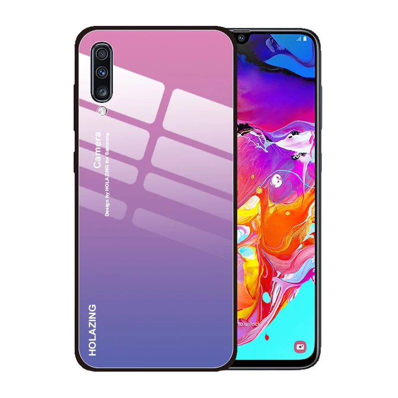 Противоударный градиентный чехол из закаленного стекла для Samsung Galaxy A10 A20 A20S A30S A50S