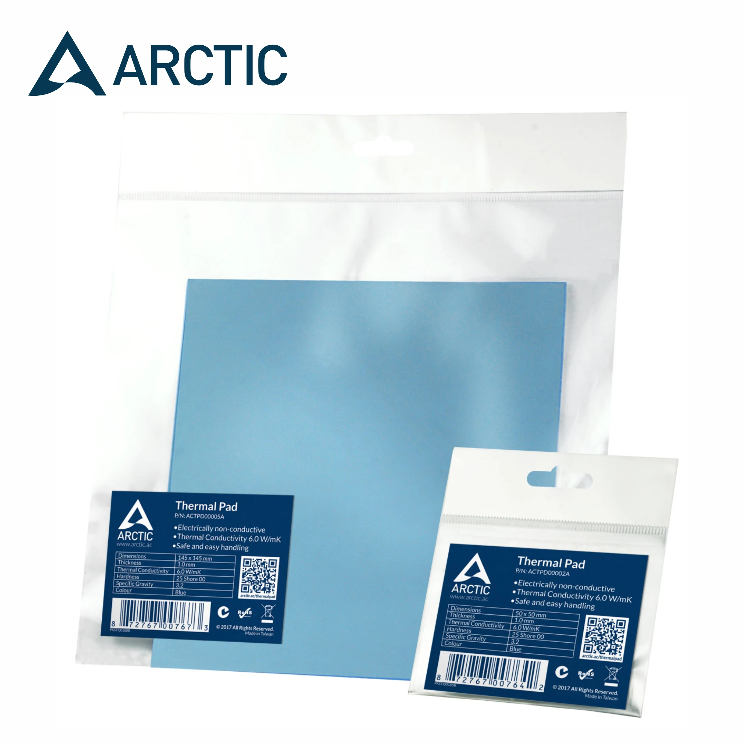 Термопрокладка ARCTIC 6 0 Вт/мК 5 мм 1 термоковрик 50x50 145x145 Высокоэффективная