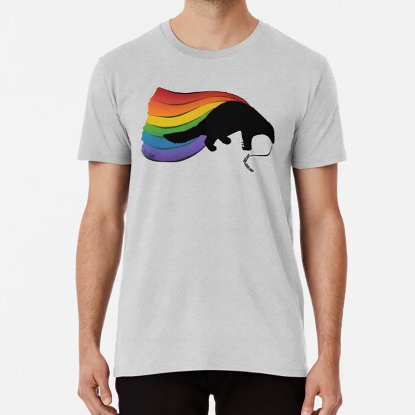 Серый Pangolin Rainbow power! Футболка pangolins pangolin scaly anteater животные дикая природа сохранение окружающей среды - Цвет: Серый