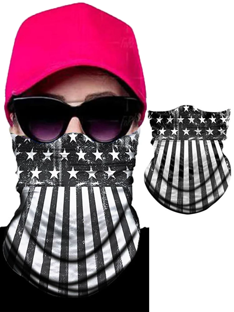 

2020 New Fashion AmericanFlagPrint FaceBandanaMagic Scarf Headwrap Balaclava