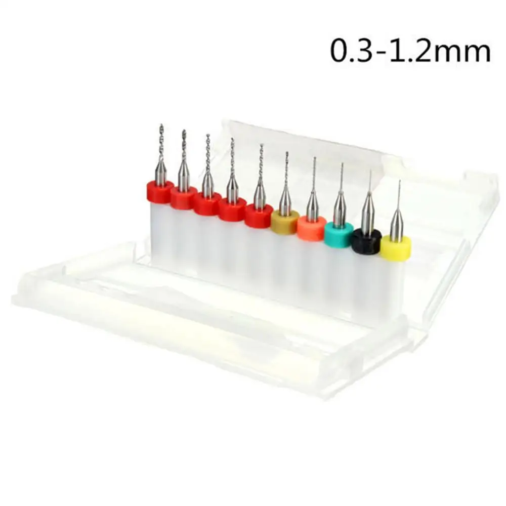 10pcs PCB Mini Drill Bit 0.1mm -1.2mm Tungsten Steel Carbide For Print Circuit Board Cnc Bits Machine Set | Инструменты