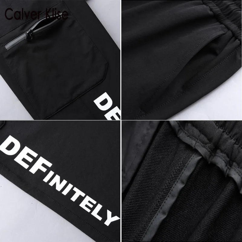 

Calver Klise Mens Reflective Sweatpants Hip Hop Streetwear 2020 Fashion Letter Print Joggers Trousers Korean Casual Harem Pants