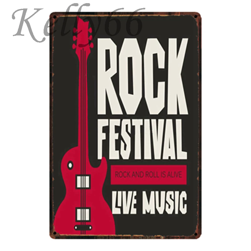 

[ Kelly66 ] Rock Metal Sign Tin Poster Home Decor Bar Wall Art Painting 20*30 CM Size y-1873