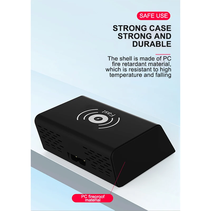 Беспроводное зарядное устройство Qi с USB 60 Вт светодиодный дисплей быстрая