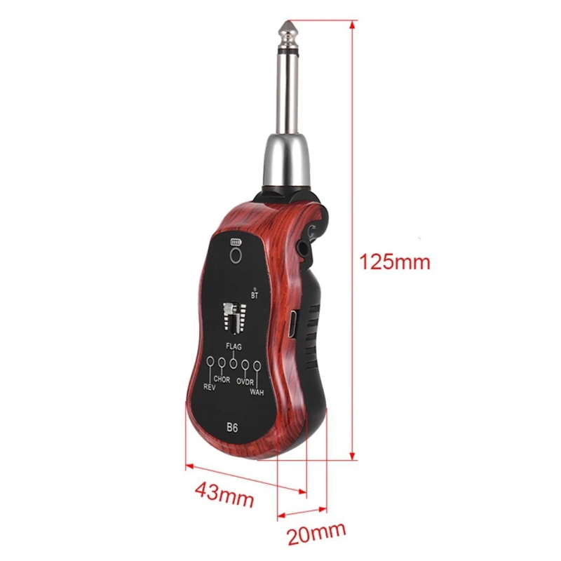 B6 Guitar Headphone Amp Mini Plug Amplifier Bluetooth Rechargeable for Electric Travel Pocket Guitar(Mahogany Color) |