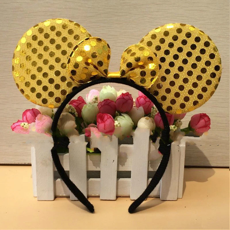 Симпатичные Минни Микки Маус девушки Блестящий Повязка Красный Розовый Уха