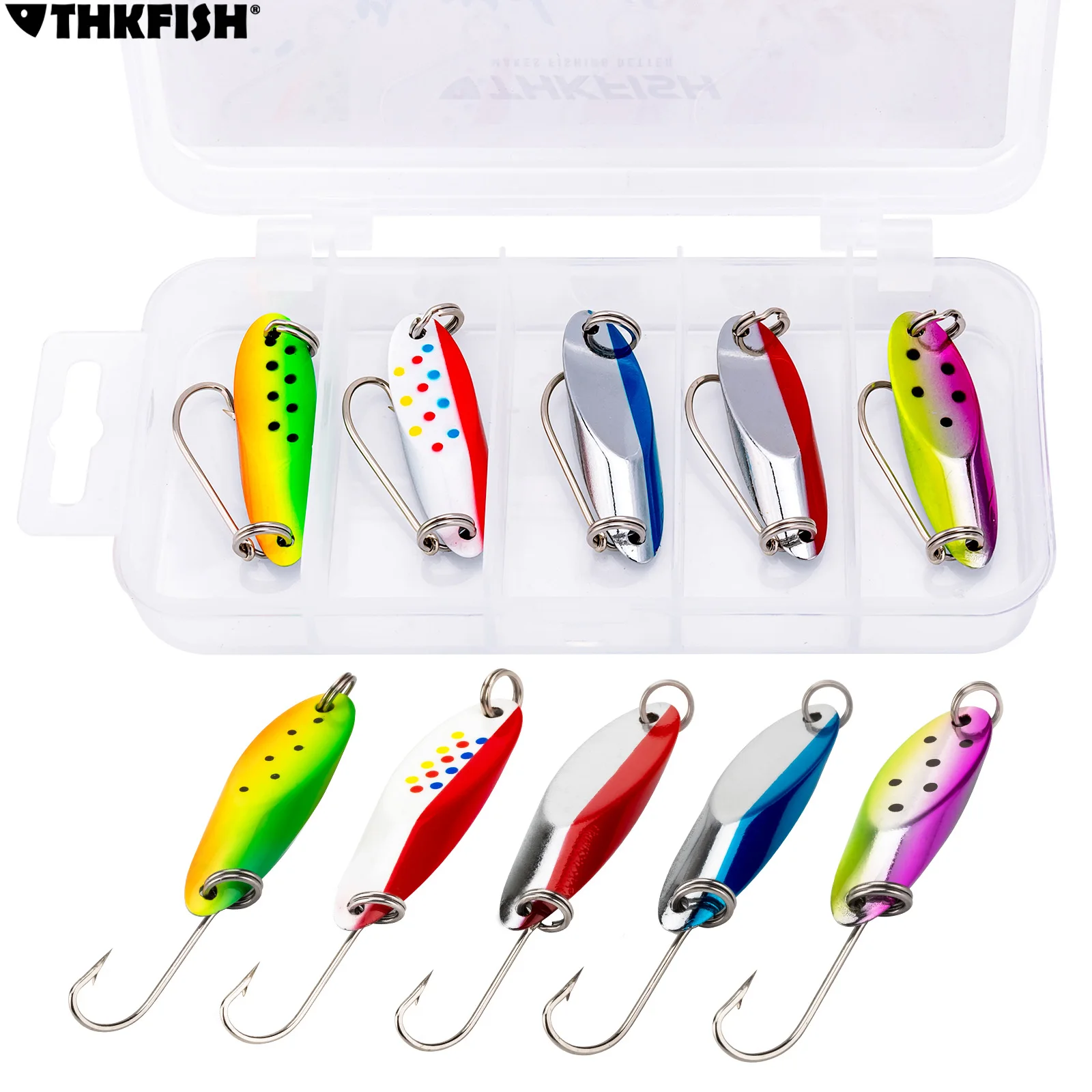 

5 шт./лот рыболовная ложка, приманка с одним крюком, искусственная металлическая жесткая наживка 3.5g 5g 7 г 10 г, блесна для форели, приманка для о...