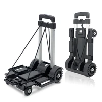 aluminum alloy black folding luggage cart foldable portable mobile folding mini push pull cart