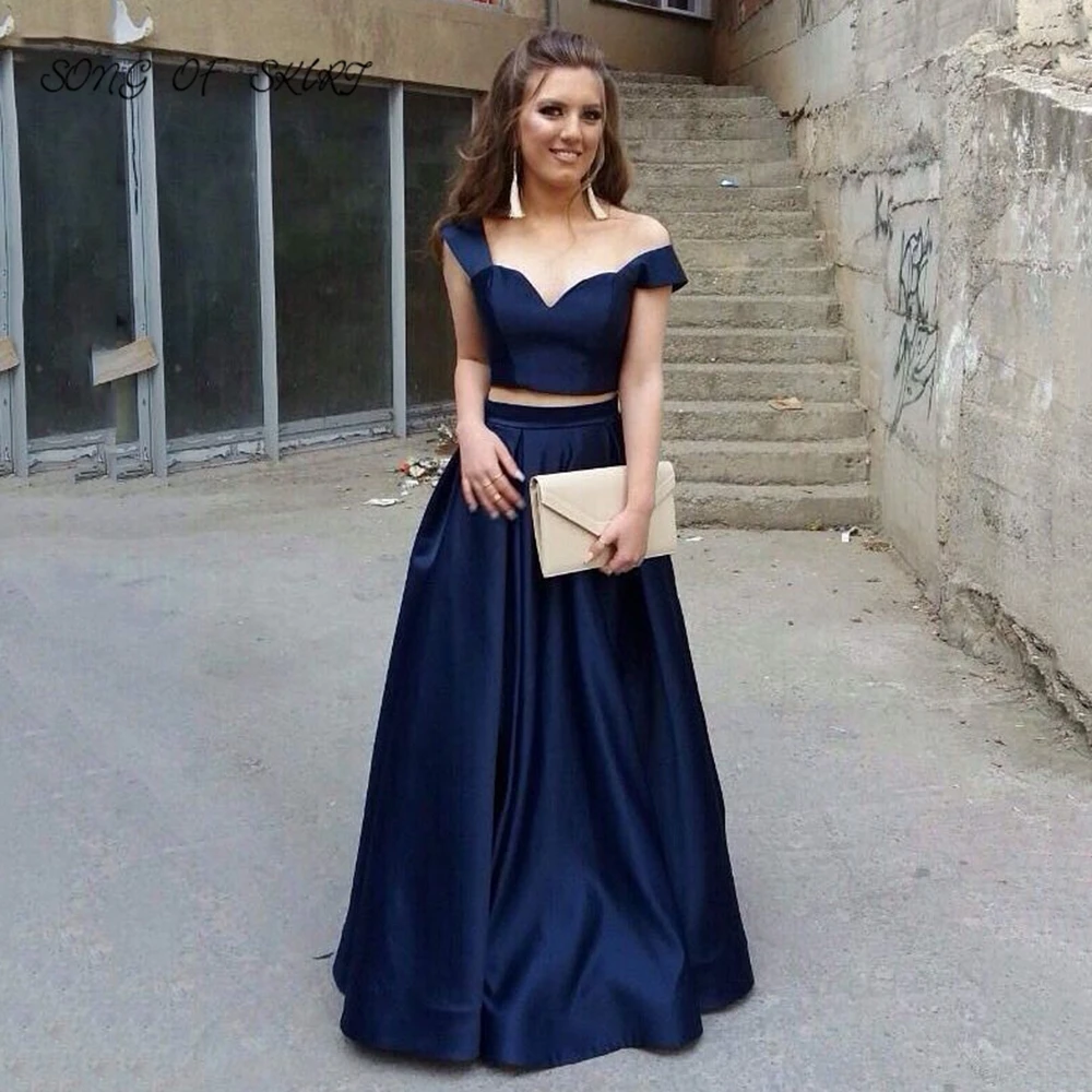 

New Arrival Royal Blue Women Evening Dresses Elegance Show Waist Sweetheart Off The Shoulder Formal Party Gown Robes De Soirée