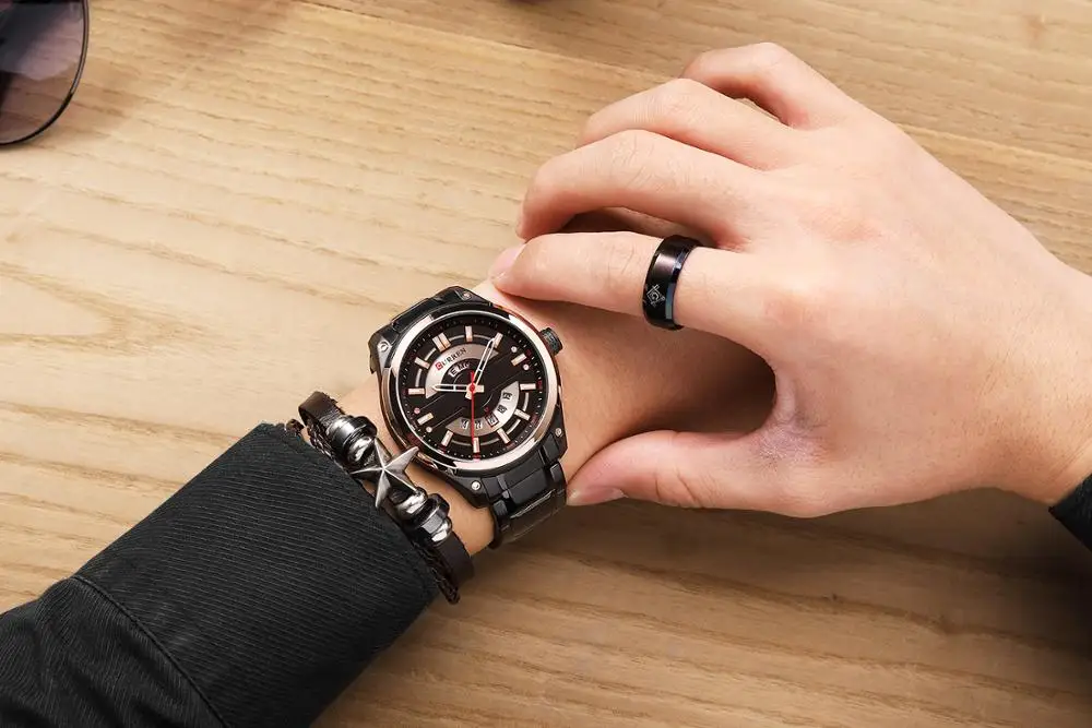 

CURREN Black Military Quartz Wristwatch Business Mens Wrist Watch Waterproof Luxury Top Brand Calendar Clock Male Reloj Hombre