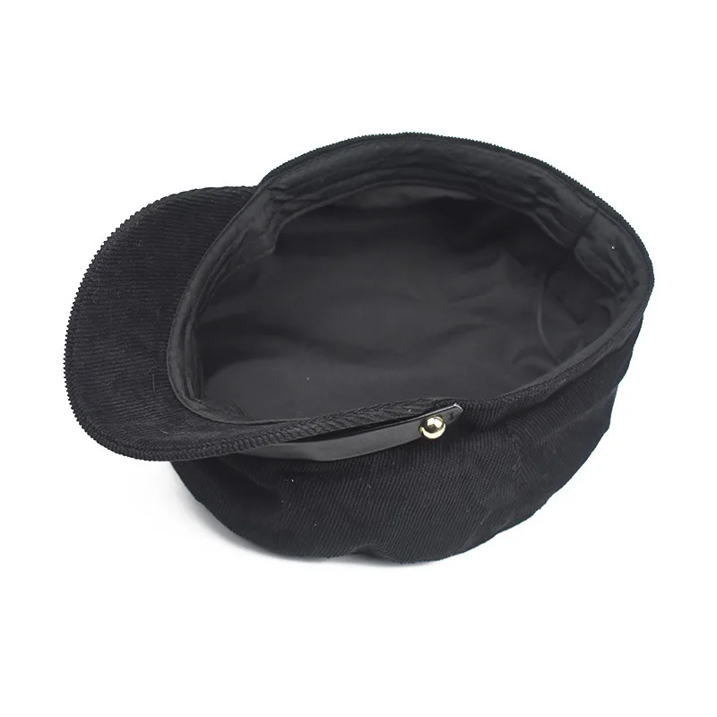 Английская красная военная шапка из чистого хлопка вельветовая в полоску