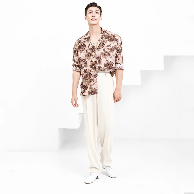 Брюки мужские для латиноамериканских танцев свободные штаны с широкими