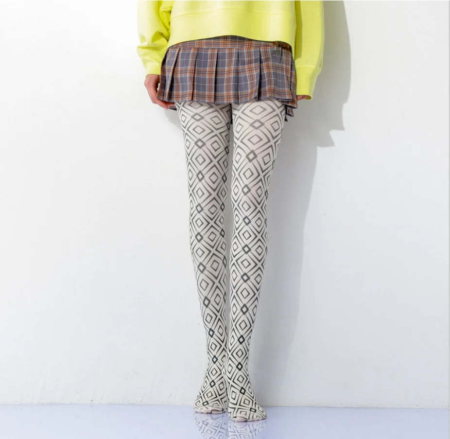 

2020 New Designs Womens Pantyhose Creative patterned stockings geometric print tights