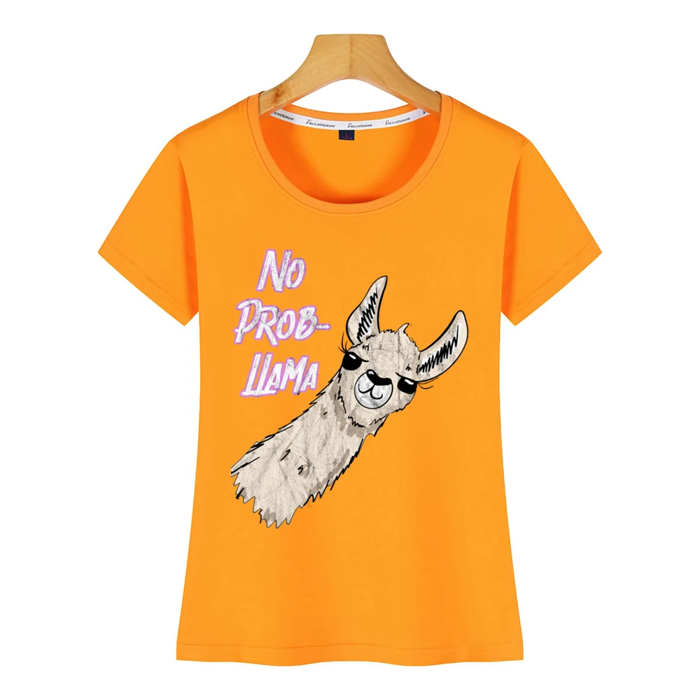 Топы Футболка женская без prob llama розовая винтажная трендовая лама смешная tie dye