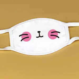 Корейская Красивая Белая противопылевая маска, милая унисекс мультяшная маска для лица против гриппа, маска с медведем