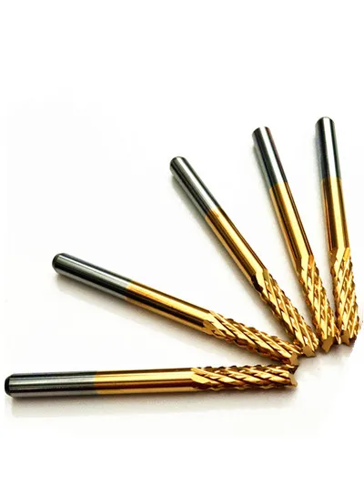 

10pc 3.175mm Tungsten Steel Titanium Coat Carbide End Mill Engraving Bits CNC PCB Rotary Burrs Milling Cutter Drill Bit