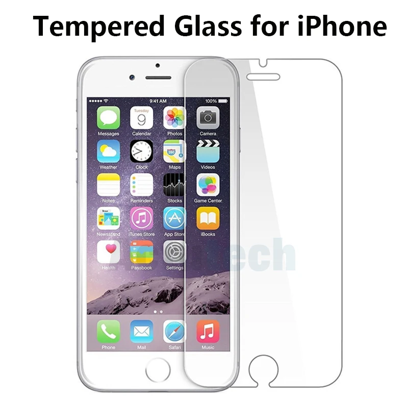 Защитное стекло закаленное для iPhone 5 S 6 7 8 Plus X XR XS max|Защитные стёкла и плёнки