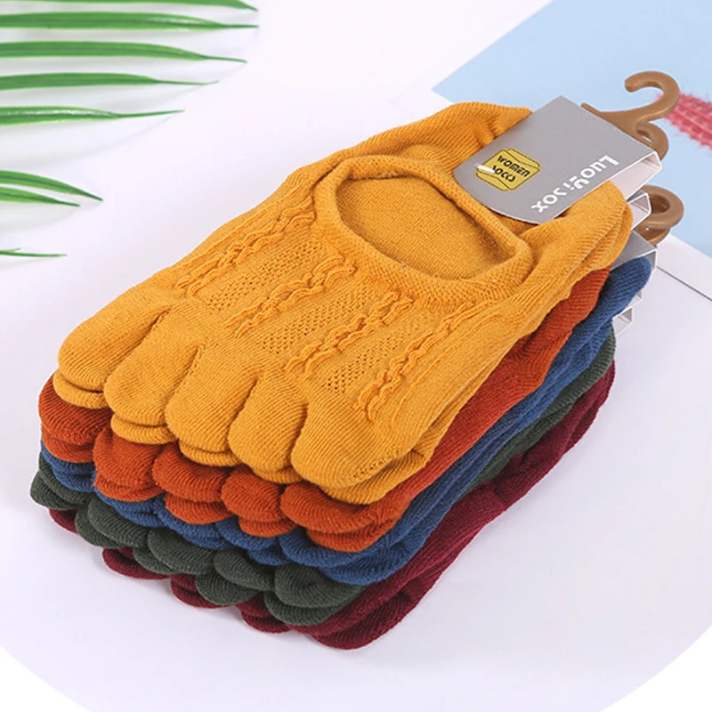 5 pairs носки женские women socks no show socks non slip women five finger toe socks womens socks invisible socks boat socks