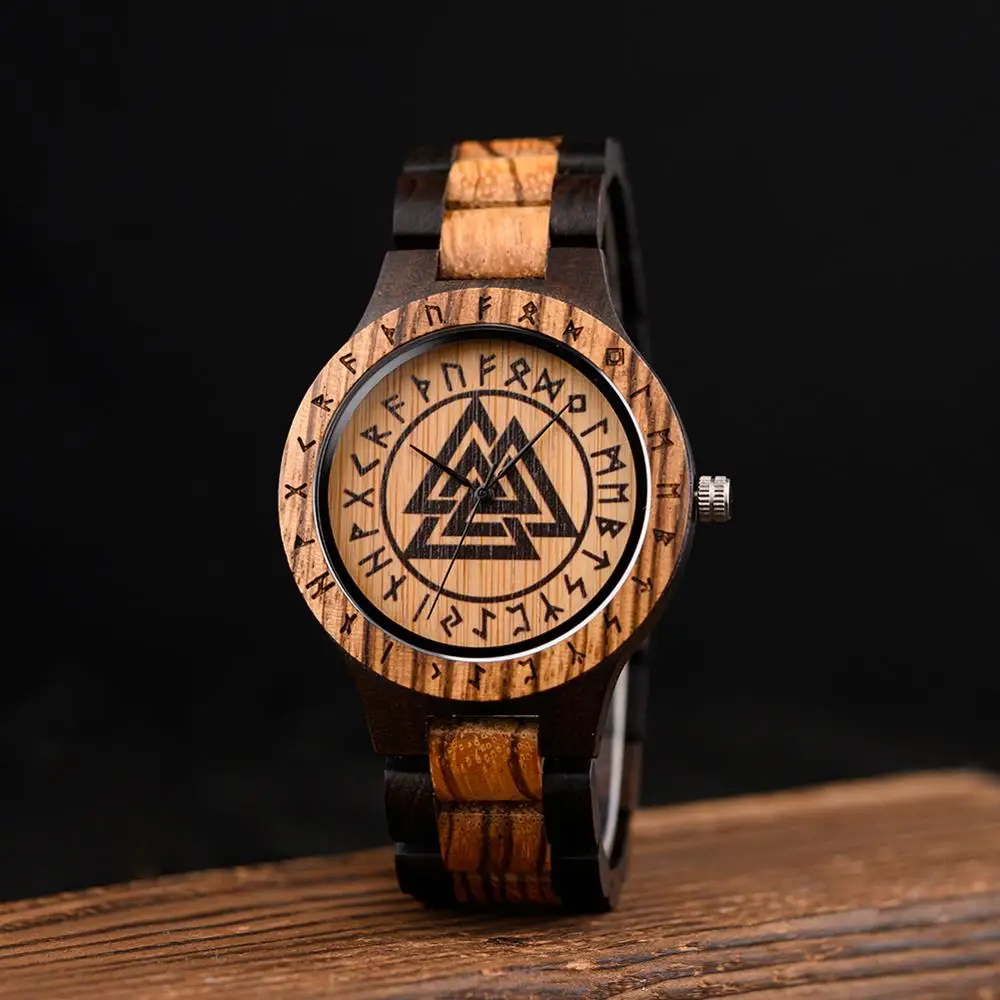 BOBO BIRD Wood мужские часы Viking Valknut relogio masculino Бамбуковая коробка Прямая