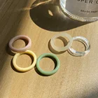 5 шт.компл. набор красочных прозрачных колец из смолы для женщин, акриловые женские Геометрические искусственные украшения, подарок