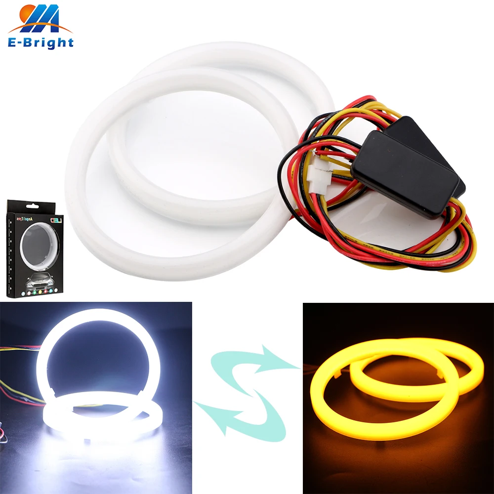 6X 12VDC молочно-белый и желтый 80 мм 25SMD 95 мм 30 SMD Ангельские глазки Led гало кольца авто DRL 60/70/80/90/95/100/110/120 мм