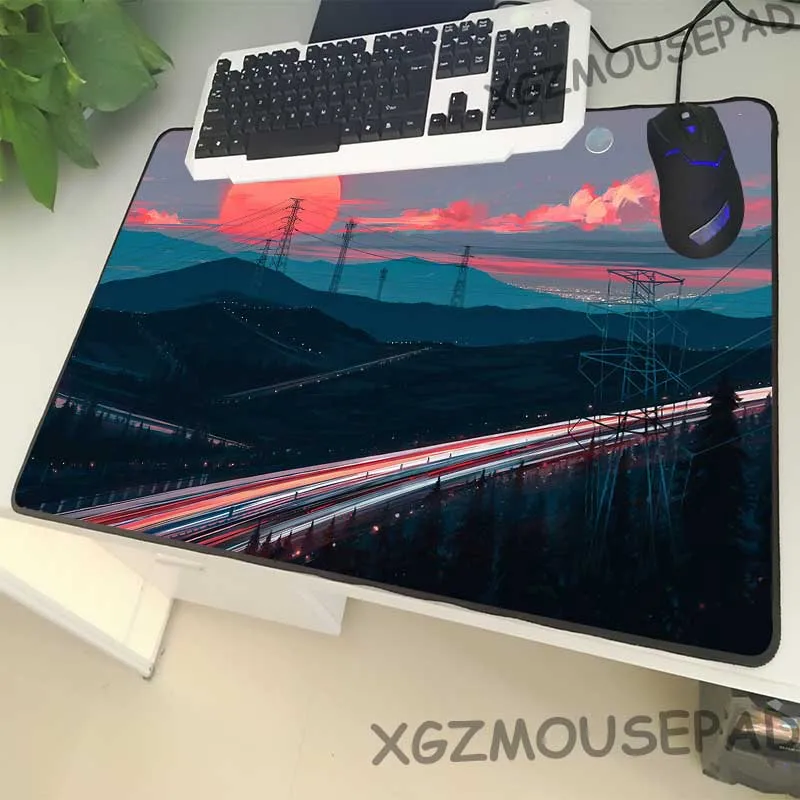 Коврик для мыши XGZ резиновый нескользящий черный коврик с акварельным принтом С