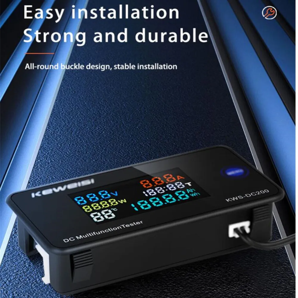 

KWS-DC200 Digital Voltmeter DC 0-200V Voltage Seven Functions Power Energy Meter LED Color Display Wattmeter 0-10/50/100A 30% of