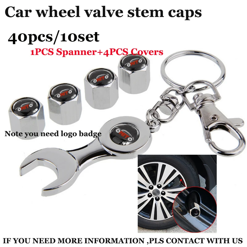 

All Car brand Wholdsale 10set car wheel valve stem cap auto wheel tire valve covers (1spanner+4PCS wheel valve caps )