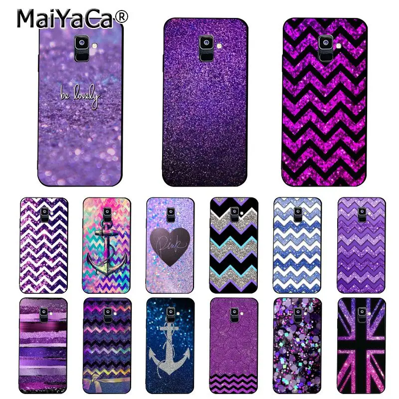 MaiYaCa Любовь Фиолетовый Блестящий чехол для телефона Samsung Galaxy A7 A50 A70 A40 A20 A30 A8 A6 Plus A9