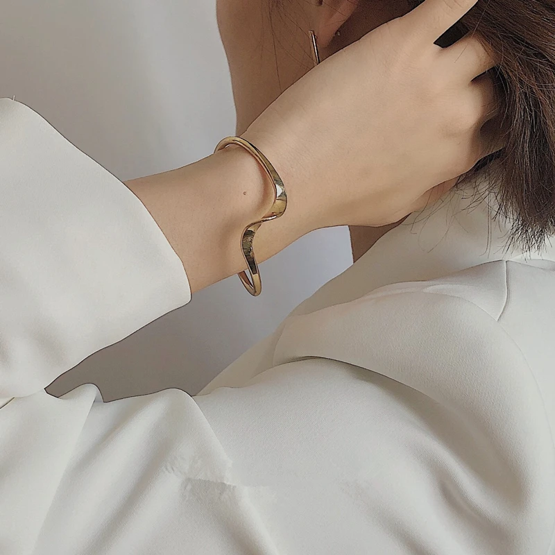 2019 новый модный дизайн трендовый простой гибкий волнистый браслет с узором для