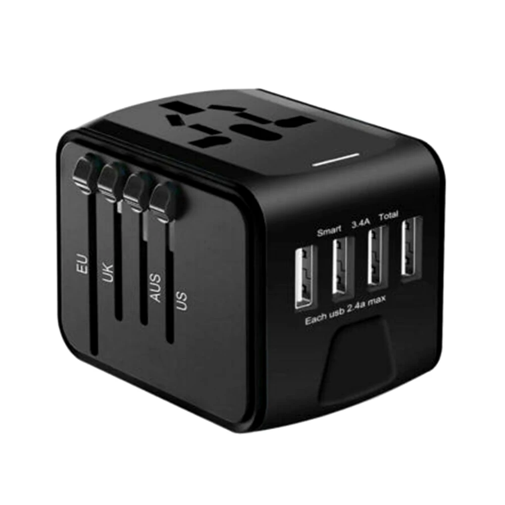 Universal Travel Adapter 4 USB 2.4A Charger AC Power International Wall Plug | Спорт и развлечения