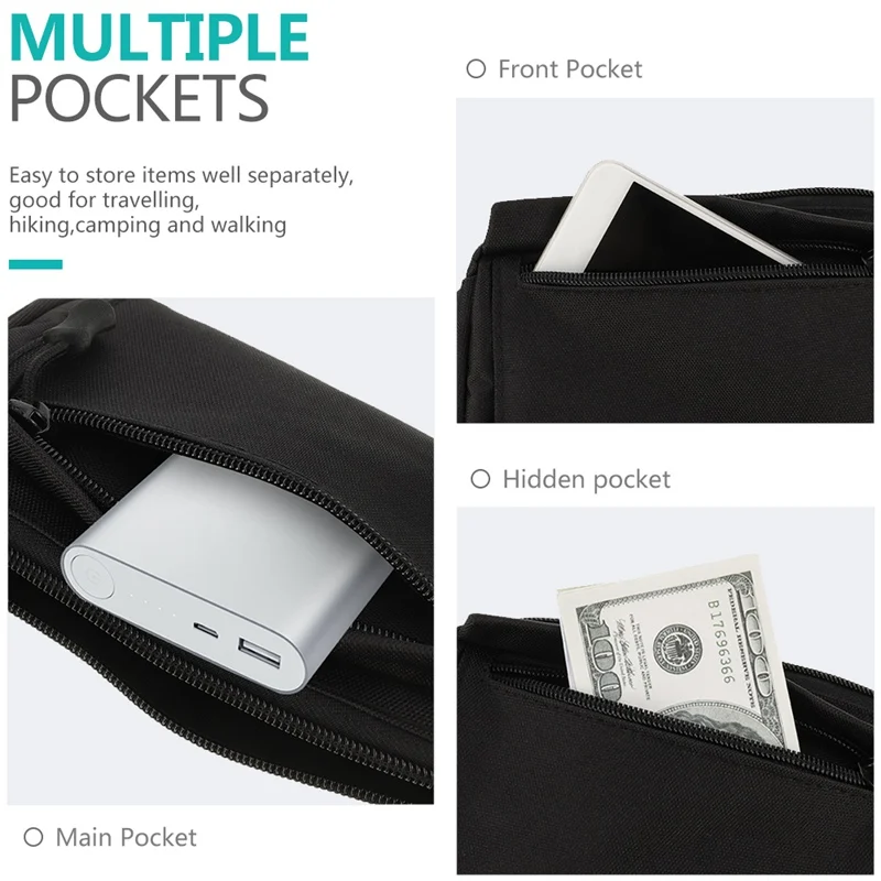 

Mens' Waist Belt Bag Utility Cycling Waist Fanny Pack Bum Bag Travel Hip Purse Phone Pocket Sports Bag New
