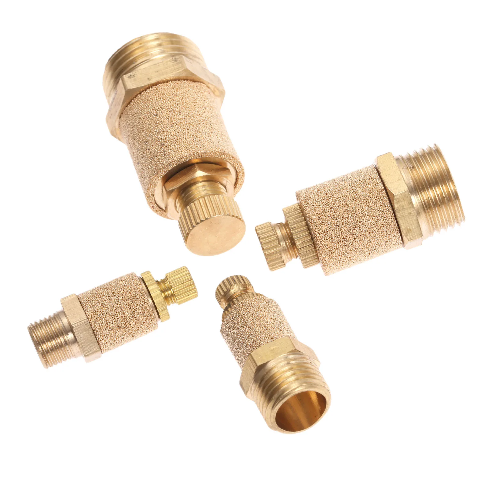 1Pc Brass Pneumatic Muffler Silencer Air Filter Flow Speed Controller Sintered 1/8&quot 1/4&quot 3/8&quot 1/2&quot Threaded SLL-01/02/03/04 -