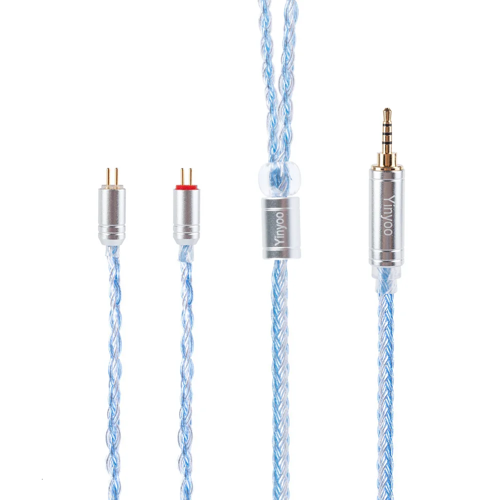 AK Yinyoo 16 Core Silver Plated Cable 2.5/3.5/4.4mm Balanced Earphone Upgrade Cable With MMCX/2Pin for ZS10 PRO AS16 ZSX C12