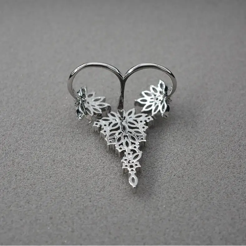 ЦИРКОНИЕВЫЕ кольца с двумя пальцами для женщин haute couture ювелирные украшения